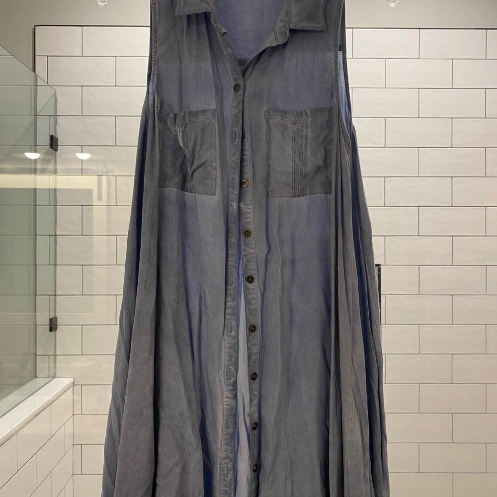 Long button down top